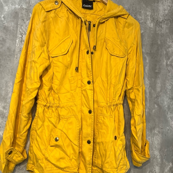 Utility Jacket Trench Coat mustard yellow cargo jacket - Picture 6 of 16